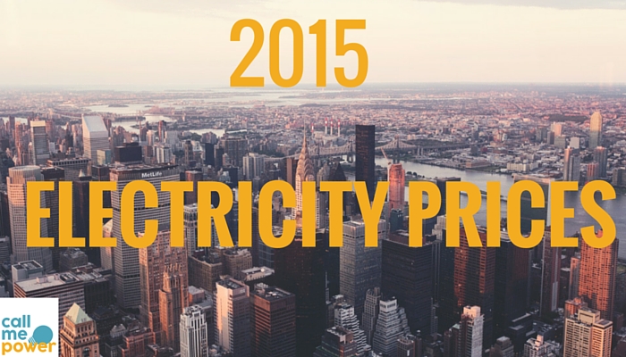 the average 2015 price of electricity